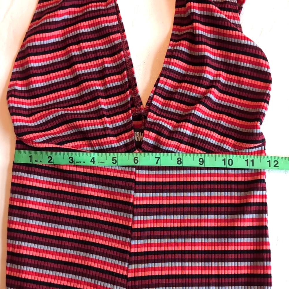 Reformation Vice Deep V-Neck Striped Wide Leg Jumpsuit Women's Size XS - Picture 5 of 11